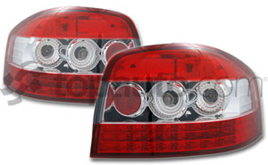 Audi A3 3d 03-08 Lexus style Diodebaglygter LED, rød
