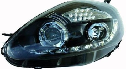 Fiat Grande Punto 199 Dragonlights med Diodekørelys LED, sort